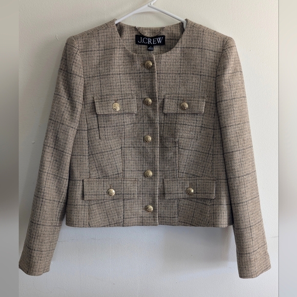J. Crew Isabelle Lady Jacket Wool Tweed Plaid Women's 4 - Picture 2 of 5